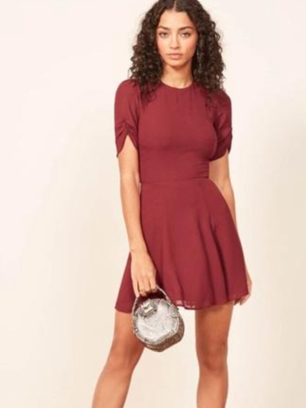 Reformation Gracie Dress in Garnet Red – Size 4